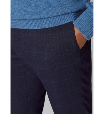 Hackett London Pantaloni blu navy con finestra