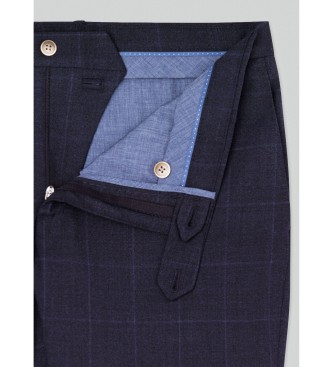 Hackett London Pantaloni blu navy con finestra