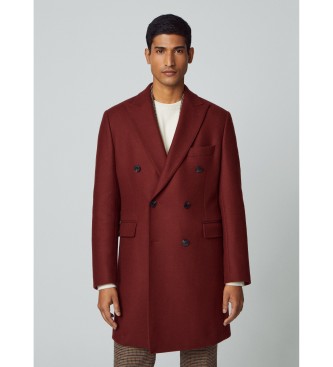 Hackett London Coat Cash dark red