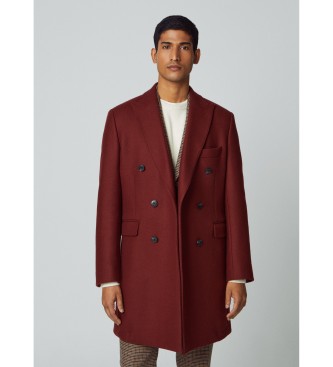 Hackett London Coat Cash dark red