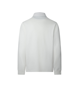 Hackett London Polo da rugby con finiture in tessuto bianco