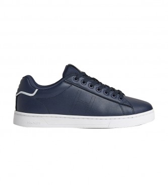 Hackett Bicolour navy leather trainers