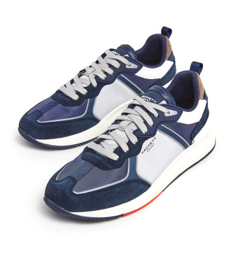 Hackett London H-Runner Phil navy leather trainers