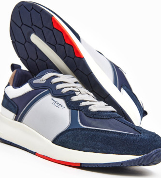 Hackett London H-Runner Phil navy leather trainers