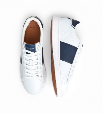 Hackett Sapatos de couro Harper Monogram branco