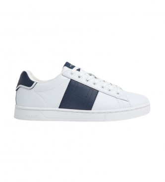 Hackett London Harper leren sneakers met monogram wit