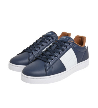 Hackett London Zapatillas de Piel Harper Monogram marino