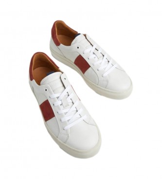 Hackett London Icon Archive Leren Sneakers 1983 wit, rood