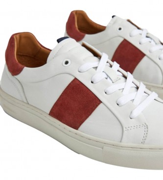 Hackett London Icon Archive Leather Sneakers 1983 white, red