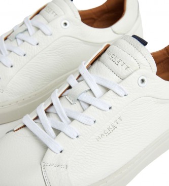 Hackett London Sneakers in pelle bianca con icona preformata