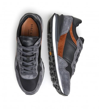 Hackett London Telfor Runner Leather Sneakers black