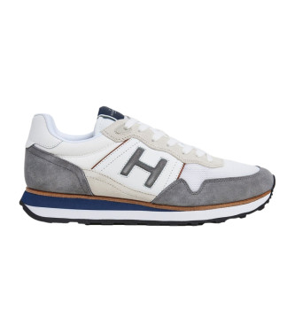 Hackett London Telfor Varsity lder sneakers hvid