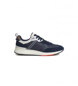 Hackett Combined leather trainers blue