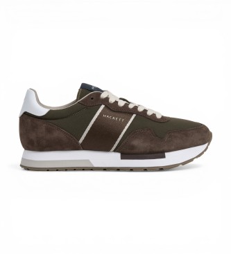 Hackett London Keston Symbol Leather Sneakers green