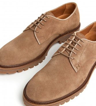 Hackett London Ozark Derby beige leather shoes