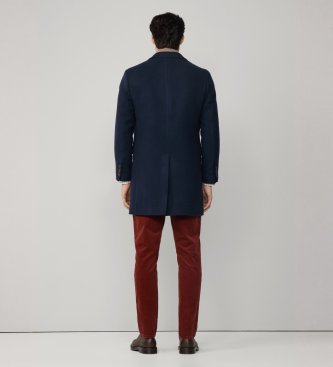 Hackett London Płaszcz Plain granatowy
