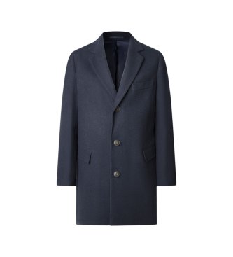 Hackett London Płaszcz Plain granatowy