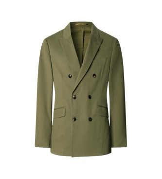 Hackett London Olive green Cott Stretch blazer