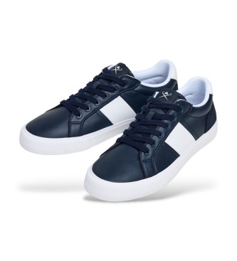 Hackett London Sneakers in pelle blu navy con maniglia Blake
