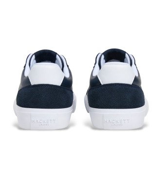 Hackett London Sneakers in pelle blu navy con maniglia Blake