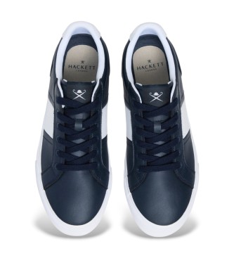Hackett London Sneakers in pelle blu navy con maniglia Blake