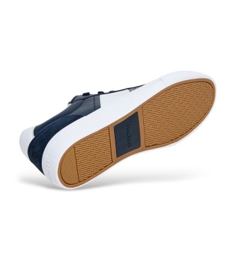 Hackett London Sneakers in pelle blu navy con maniglia Blake