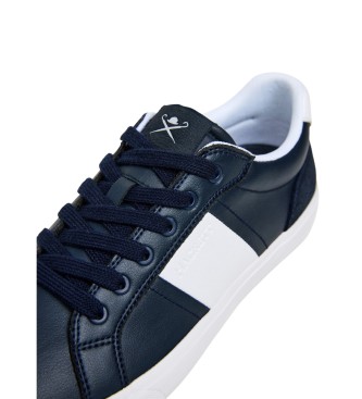Hackett London Sneakers in pelle blu navy con maniglia Blake