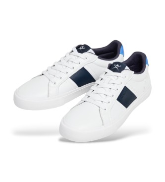 Hackett London Sneakers Blake Handle in pelle bianca