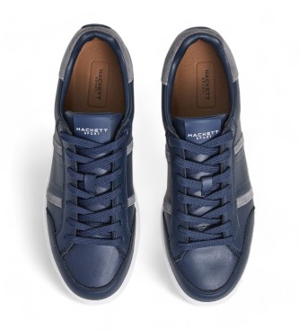 Hackett London Bond Sport - Baskets en cuir bleu marine