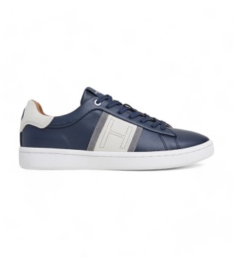 Hackett London Zapatillas de piel Bond Straps marino