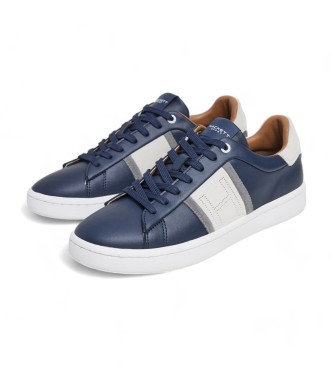 Hackett London Zapatillas de piel Bond Straps marino