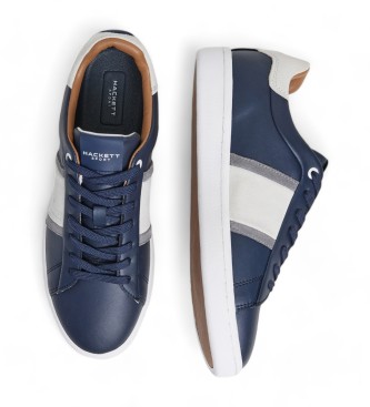 Hackett London Sneaker in pelle Bond Straps blu scuro