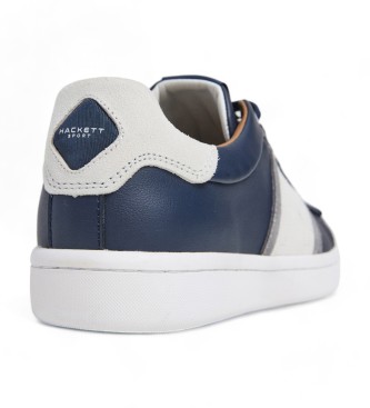 Hackett London Zapatillas de piel Bond Straps marino