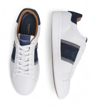 Hackett London Sneaker Bond Straps in pelle bianca