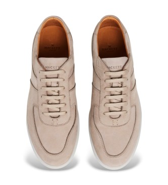 Hackett London Sneakers in pelle beige Brompton
