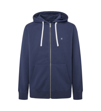 Hackett London Borstad marinbl sweatshirt