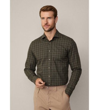 Hackett London Camicia verde con vetro spazzolato