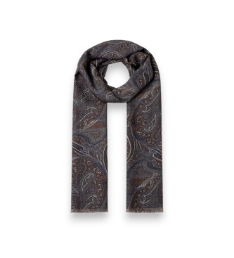 Hackett London Écharpe Mad Paisley marron