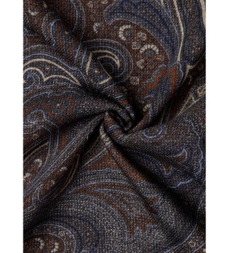 Hackett London Écharpe Mad Paisley marron
