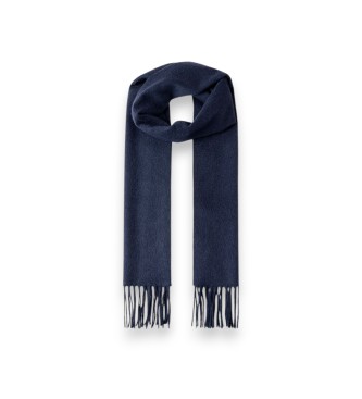 Hackett London Marineblauwe Solid Patch Cash sjaal