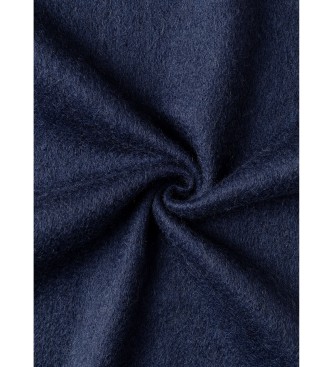 Hackett London Marineblauwe Solid Patch Cash sjaal