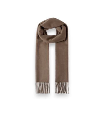 Hackett London Effen Patch Cash sjaal bruin