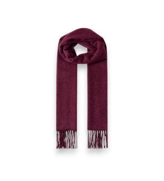 Hackett London Bordeauxrode Solid Patch Cash sjaal