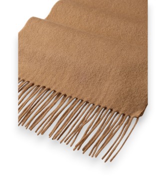 Hackett London Effen Patch Cash sjaal beige