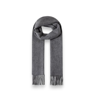 Hackett London Grijze Solid Patch Cash sjaal