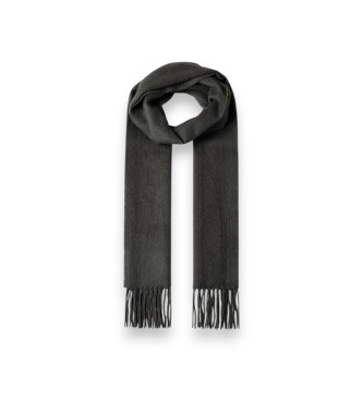 Hackett London Effen sjaal Patch Cash grijs