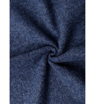 Hackett London Twill Wool Cash sjaal marineblauw