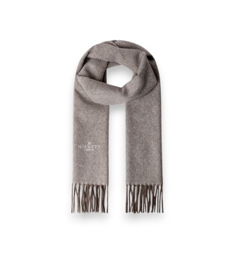 Hackett London Twill Wool Cash sjaal beige