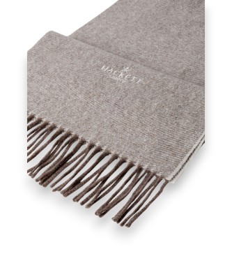 Hackett London Twill Wool Cash sjaal beige
