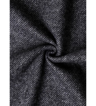 Hackett London Grijze Twill Wool Cash sjaal